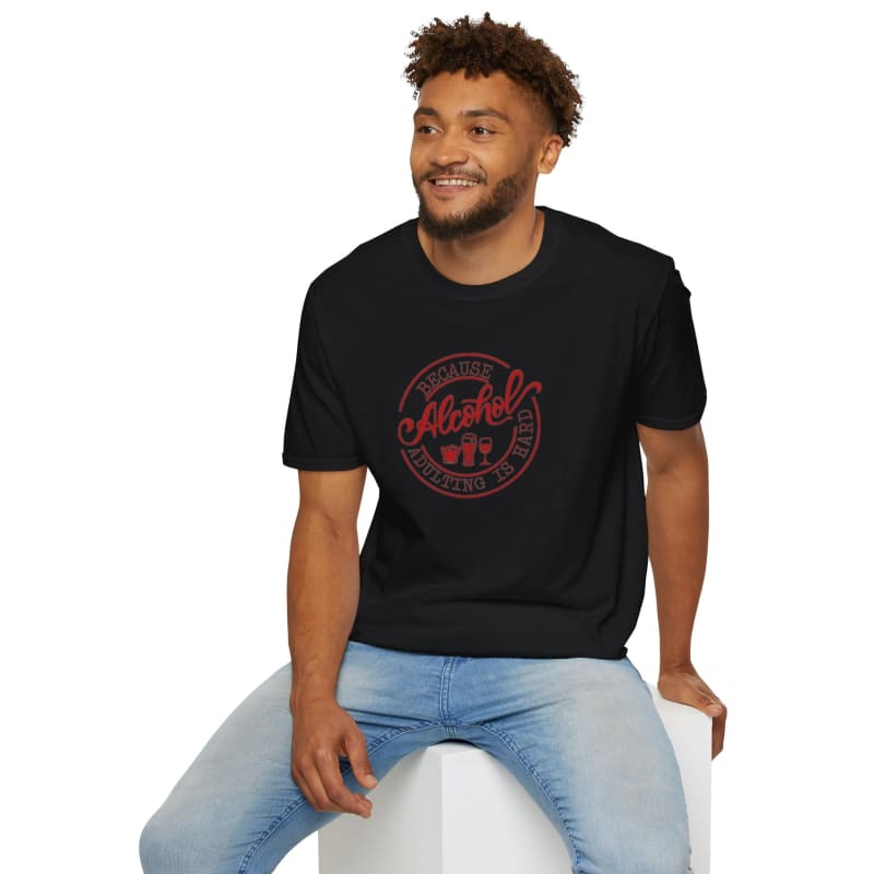 Adulting Is Hard Unisex Softstyle T-shirt - Black / S - T-Shirt