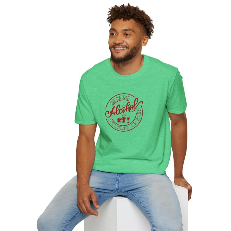 Adulting Is Hard Unisex Softstyle T-shirt - Heather Irish Green / S - T-Shirt