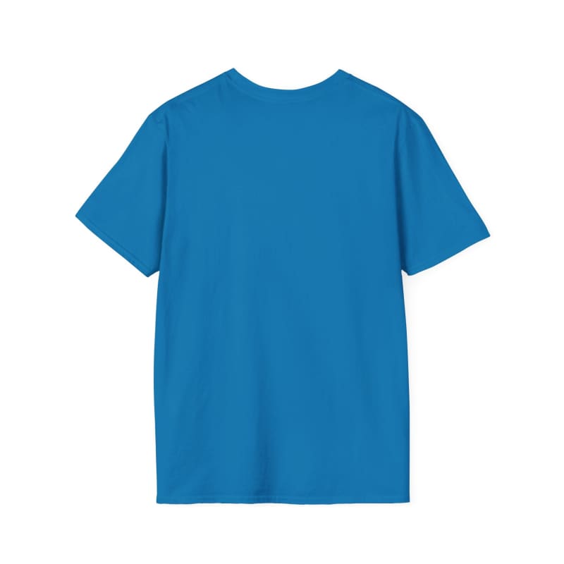 Plain bright blue t-shirt with short sleeves.