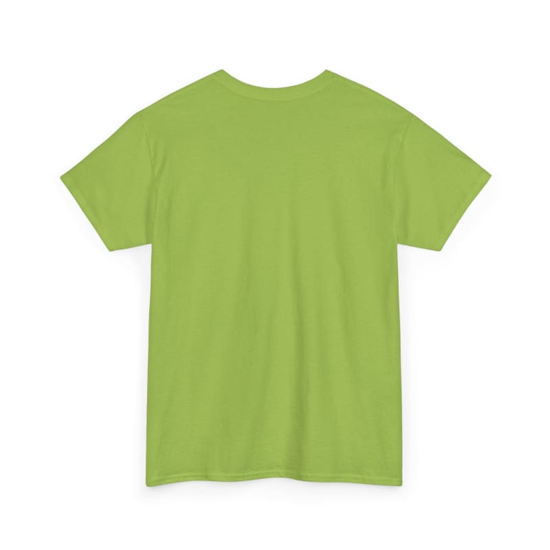 Lime green t-shirt with short sleeves.