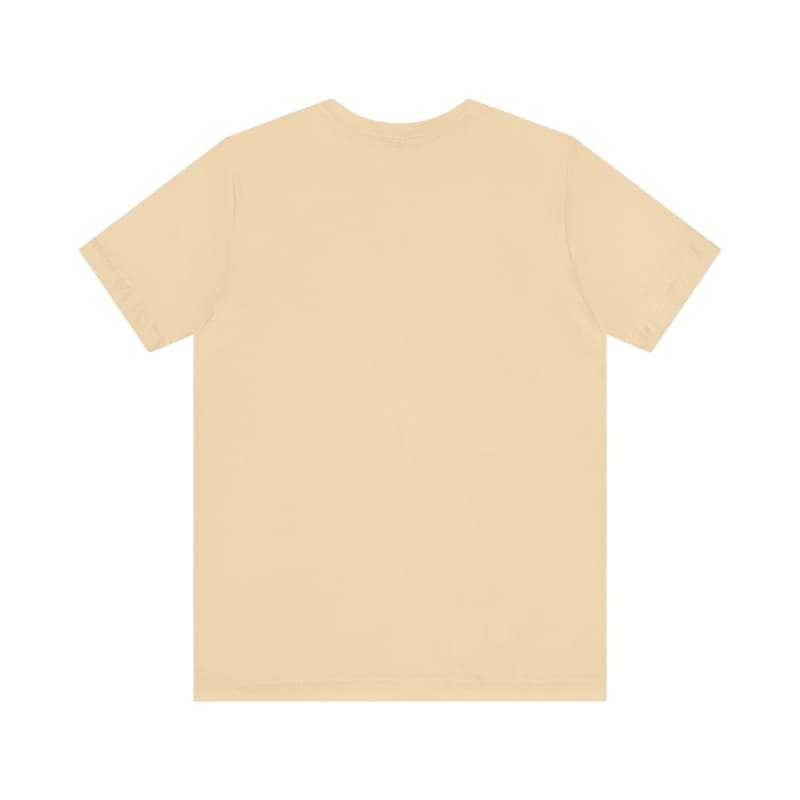 Plain beige t-shirt with short sleeves.