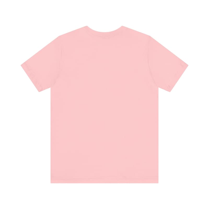 Pink t-shirt with short sleeves.