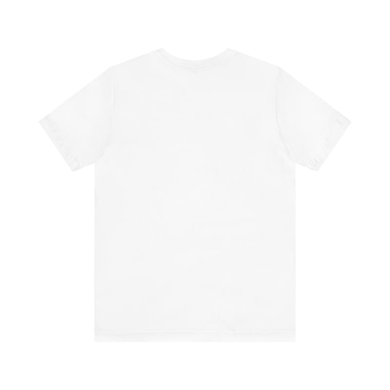 Plain white t-shirt with short sleeves.