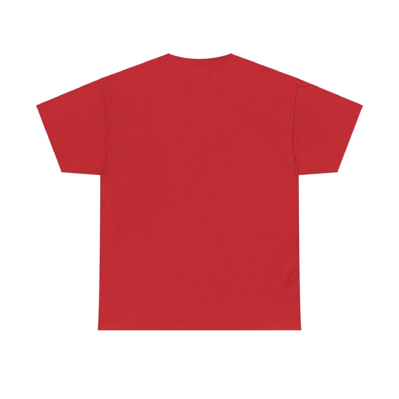 Plain red t-shirt with short sleeves.