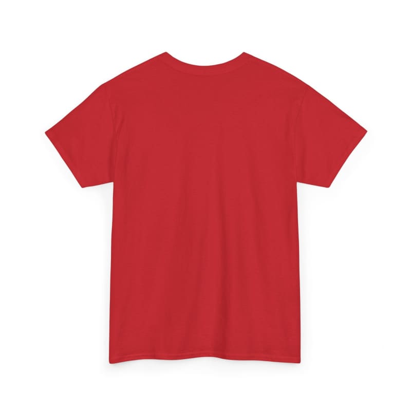 Plain red t-shirt with short sleeves.