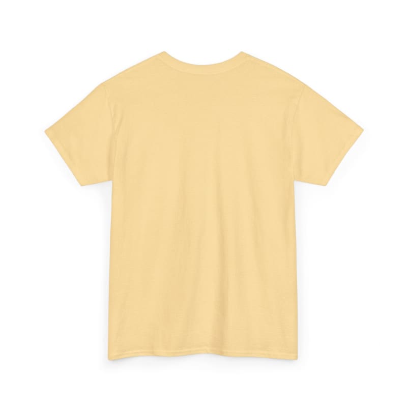 Plain yellow t-shirt with short sleeves.