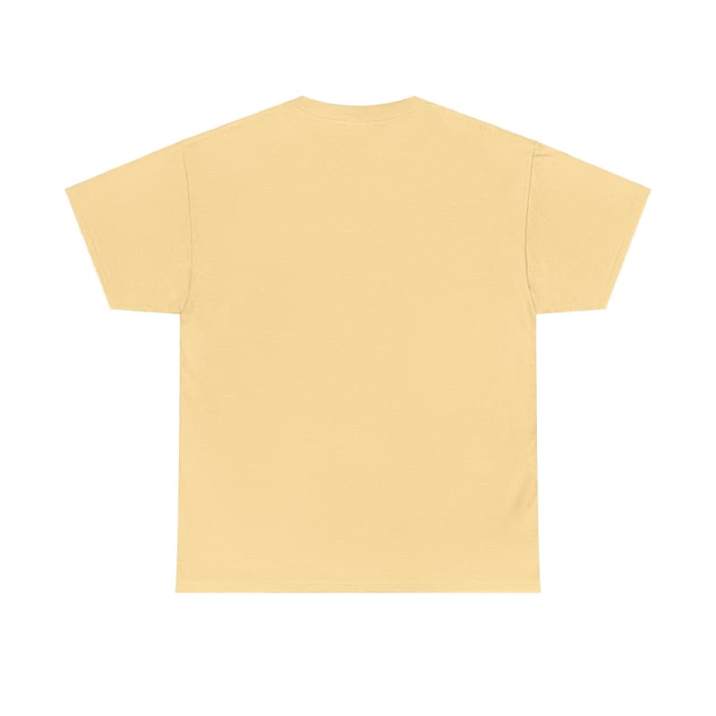 Plain yellow t-shirt with short sleeves.