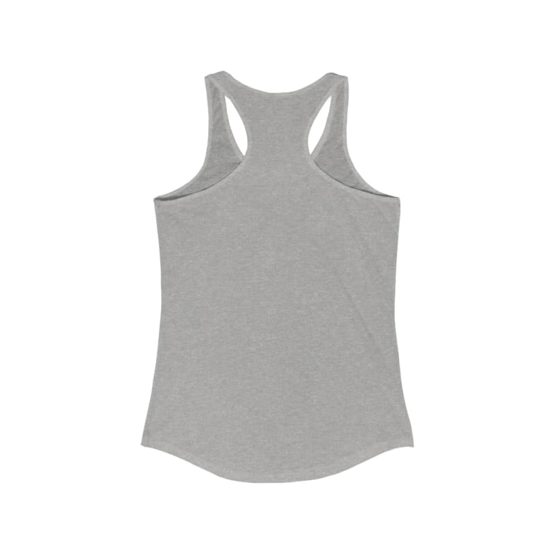 Gray racerback tank top.