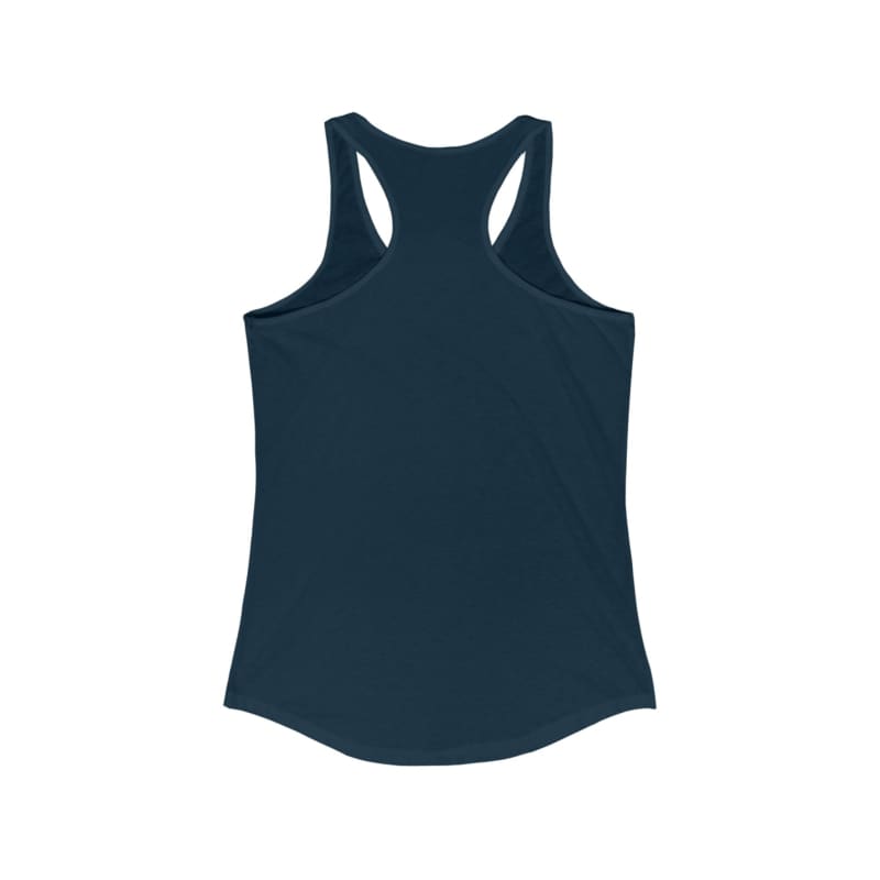 Navy blue racerback tank top.