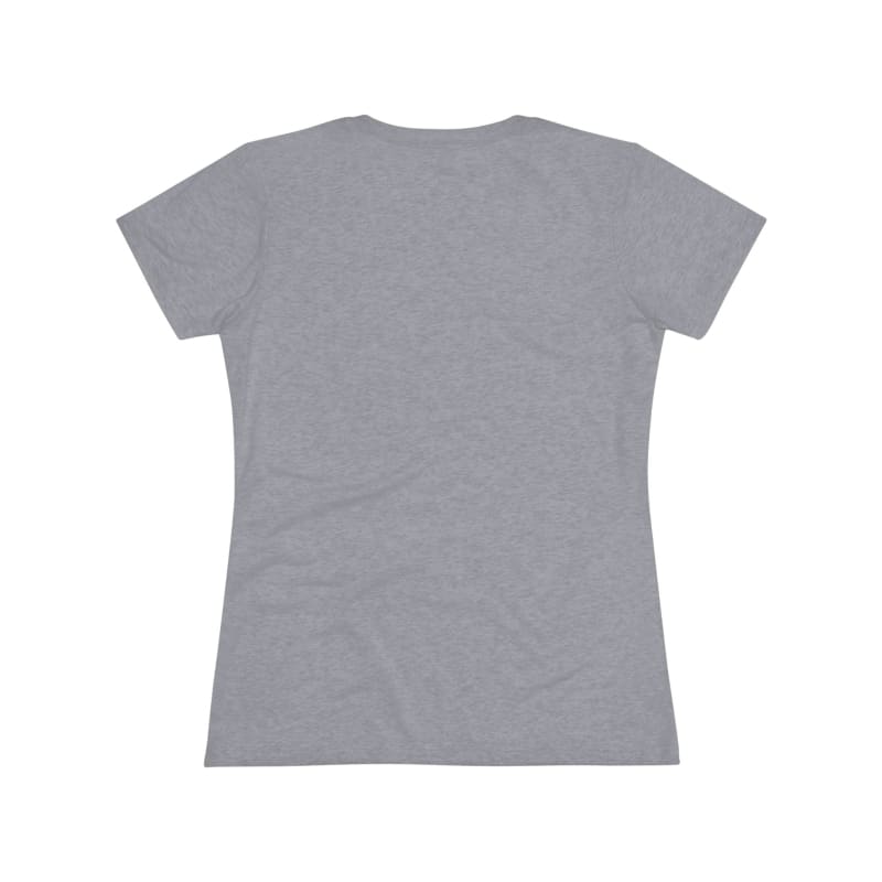 Plain gray v-neck t-shirt.