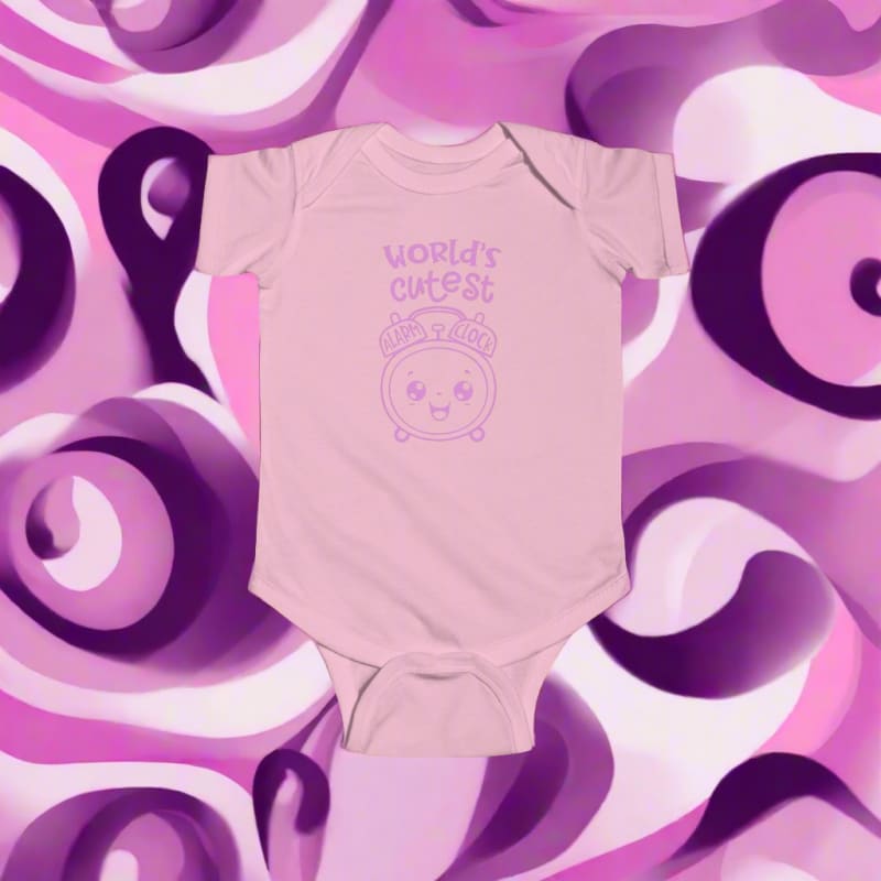 Baby onesie with ’World’s Cutest’ text and a crown design printed on it.